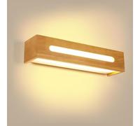 Comely Aplique Pared Interior LED 18W, Lámpara de Pared de Madera de Estilo Rústic, Aplique Rectangular para Salón Dormitorio Comedor Pasillo, 3000K Blanco Cálido