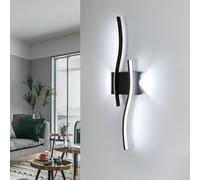 Comely Aplique Pared Interior LED, 20 W 2250 LM Lámpara de Pared Moderna, Negro Larga Aplique de Interior para Salón Dormitorio, Cocina, Comedor, Escalera, Pasillo, Blanco Frío 6500K, 60 CM