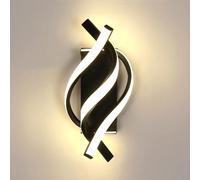 Comely Aplique Pared Interior LED 22W 2500LM, Negro Diseño Curvo Lámpara de Pared LED Moderna, Lampara Pared Interio Para Salón, Escalera, Pasillo, Luz Neutra 4500K