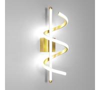 Comely Aplique Pared Interior LED, 26W Creativa Espiral Lámpara de Pared Dorada, Luz de Interior LED para Dormitorio, Sala de Estar, Cocina, Pasillo