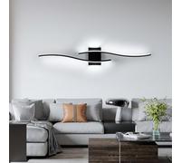 Comely Aplique Pared Interior LED, 27W 3000LM Negra Líneas Luz Blanca Fría 6500K, Lámpara de Pared LED Interior para Dormitorio, Estudio, Comedor, Pasillo, Escalera