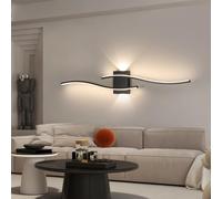 Comely Aplique Pared Interior LED, 27W 3000LM Negro Línea Lámpara de Pared LED para Dormitorio, Estudio, Comedor, Pasillo, Luce Neutra 4500K