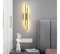 Comely Aplique Pared Interior LED, 3 Colores Lámpara de Pared Moderna 16W, Oro Apliques Luz Pared Interior para Sala de Estar Dormitorio Escaleras Pasillo, 3000K/4000K/6500K