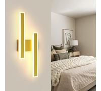Comely Aplique Pared Interior LED, 32W 3600LM Dorado Lámpara de Pared Moderna, 3000K Luz Blanca Cálida, Luz Pared Interior Acrílica para Sala de Estar Dormitorio Escalera