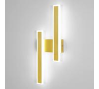 Comely Aplique Pared Interior LED, 32W Lampada da Parete Moderna in Alluminio Dorato, 6500K Luce Bianca Iluminación de Interior para Dormitorio, Sala de Estar, Escaleras, Pasillo, L46CM