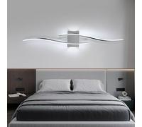 Comely Aplique Pared Interior LED Largo 89cm, 27W 3000LM Apliques Pared Dormitorio, Blanco Frío 6500K Lampara Pared Interior para Salón, Pasillo, Estar, Comedor, Cromo