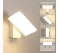 Comely Aplique Pared LED Exterior, 16W 1800LM IP65 Resistente al Agua, 350° Giratoria, Moderna Lámpara para Jardines, Terraza, Blanco, Luz Cálida 3000K, Control Interrupto