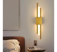 Comely Apliques de Pared Interior LED, 10W Moderno Lámpara de Pared 3000K, Aplique de Pared Largo Dorado para Dormitorio, Salón, Comedor, Pasillo, Escalera