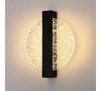 Comely Apliques de Pared Interior Regulable,12W Negro Redondo Lámpara de Pared LED 3000/4500K/6500K, Lampara Pared Interior para Salón Pasillo Escaleras Dormitorio