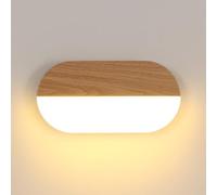 Comely Applique da Interno LED, 7W 787LM Lampada da Parete Moderna per Interni, Lampada a Muro Interna per Camera da Letto Soggiorno Scala, Luce Calda 3000K, Colore Legno, 22cm