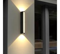 Comely Applique da Parete Esterno/Interno, Nero 19W 2137LM Lampada da Parete IP65 Impermeabile in Alluminio, Up&Down Lampada a Muro Esterno per Soggiorno Camera da Letto, Giardino, Balcone, Garage