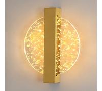 Comely Applique da Parete Interno LED, 12W oro Redondo Lámpara de Pared LED, 3000K Blanco Cálido Lampara Pared Interior, Lámpara Modernos para Salón Pasillo Escaleras Dormitorio
