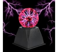 Comely Bola de Plasma Mágica, 4 Pulgadas Mini Flashes Plasma Ball Sensible al Tacto, Lámpara de Esfera Luz Mágica para Decoración de Habitaciones, Fiesta, Luz de Noche Roja