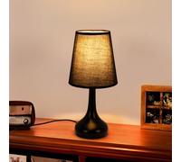 Comely Lámpara de Mesa Vintage, Lampara de Mesilla de Metal Negra, E27 Lampara de Mesita de Noche Retro para Dormitorio, Sala de Estudio, Sala de Estar, Habitación Infantil, 60W Máx.