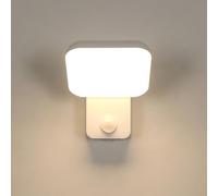 Comely Lámpara de pared exterior con sensor de movimiento y sensor de crepúsculo 16W led blanco IP65 3000K lámpara de pared blanca cálida para la terraza del jardín Área de entrada del balcón