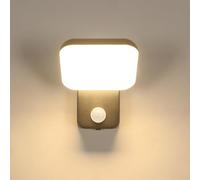 Comely Lámpara de pared exterior con sensor de movimiento y sensor de crepúsculo 16W led negro IP65 3000K lámpara de pared blanca cálida para la terraza del jardín Área de entrada del balcón