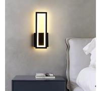 Comely Lámpara de Pared LED, 16W Sencillo Cuadrado Aplique de Pared Interior LED, Moderno Luz Pared Interior para Dormitorio Salón Pasillo, Blanco Cálido 3000K (Negro)