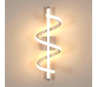 Comely Lámpara de Pared LED, Aplique de pared Moderno 26W 2925LM de Diseño Espiral, Iluminación de Interior de Aluminio Blanco para Dormitorio, Salón, Comedor, Pasillo, 3000K Luz Cálida