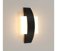 Comely lámpara de pared led corredor 10W 24 × 12cm, lámpara de pared de acrílico moderno negro 3000K blanco cálido, para el corredor, escaleras, dormitorio, sala de estar, cocina, oficina