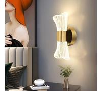 Comely Lámpara de Pared LED Interior, 12W Apliques de Pared Moderna Regulable, Luz pared LED Acrílico, Iluminación Interior para Dormitorio Salón Escalera Pasillo, Dorado
