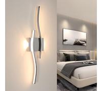 Comely Lámpara de Pared LED Interior, 20W 60CM Aplique Pared LED Moderna 3000K Blanco Cálido, Aplique de Línea Simple para Dormitorio Pasillo Escalera Sala de Estar, Cromo