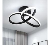 Comely Lámpara de Techo LED, 22W 2500LM Plafón LED Techo Negro Moderno, Diseño Forma de Flor Luz de Techo para Dormitorio Cocina Pasillo Balcón, Diámetro 24cm, Blanco Frío 6500K