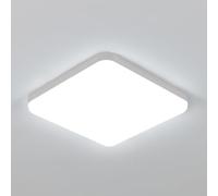 Comely Lámpara de techo LED 25cm, blanco frío 32W, impermeable ip54, cuadrada, lámpara de techo LED de piso, adecuada para baño, cocina, balcón, pasillo, dormitorio
