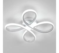 Comely Lámpara de Techo LED, 30W 3500LM Plafon LED Techo Diseño Forma de Flor, Silver Luz de Techo de Acrílico para Dormitorio, Sala de Estar, Cocina y Comedor, 6500K Luz Blanca Fría