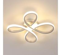 Comely Lámpara de Techo LED con Forma de Flor, 30 W 3375 LM, 30 cm Plafón LED Cálido 3000 K, Acabado Plata, Iluminación Moderna para Dormitorio, Salón y Comedor