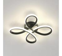 Comely Lámpara de Techo LED con Forma de Flor, 30 W 3375 LM, 30 cm Plafón LED Negro 4500 K (Luz Neutra) para Dormitorio, Salón y Cocina