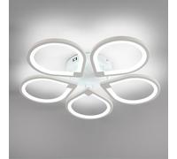 Comely Lámpara de techo LED de seis pétalos blanca con atenuación continua, 60cm, 50w