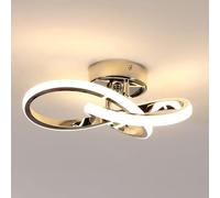 Comely Lámpara de Techo LED Moderna, 22W 2475LM Plafón LED Techo Diseño Forma de Flor Luz Cálida 3000K, Lamparas LED Techo Plata para Dormitorio Cocina Pasillo Balcón Salon, 25cm