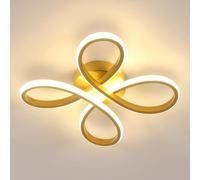 Comely Lámpara de Techo LED Moderna 30 W 3375 LM, 30 cm Plafón LED Dorado Luz Cálida 3000 K - Lámpara de Techo Elegante para Dormitorio, Salón y Comedor