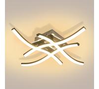 Comely Lámpara de Techo LED, Negro 24W Lámpara de Araña de Diseño Curvo Moderno con 4 Luces Onduladas, Plafon LED Techo para Sala de Estar, Dormitorio, Comedor