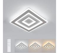 Comely Lámpara de Techo LED Regulable Cuadrada 52 W - 5850 lm - 3000 K-6500 K con Control Remoto - Plafón Moderno Blanco 40 cm para Dormitorio y Salón