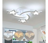 Comely Lámpara de Techo Regulable, 30W Moderno Plafon Led Techo con Mando a Distancia 3000K-6500K, Diseño Forma de Estrella Luz Techo para Salón Dormitorio Habitación Infantil Cocina, 53CM