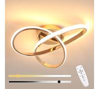 Comely Lámpara de Techo Regulable, 36W 4050LM Plafon LED Techo con Mando a Distancia, 3000K-6500K, Forma de Flor Creativa Luz de Techo Dorado para Dormitorio Comedor Pasillo