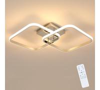 Comely Lámpara de Techo Regulable, 50W 5625LM Plafon LED Techo con Mando a Distancia, 3000K-6500K, Moderno Cuadrado Luz de Techo para Dormitorio Salon Comedor Pasillo, Cromo