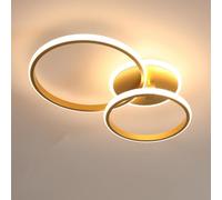 Comely Lampara LED Techo Moderna, 42 W 4700 LM Plafon LED Techo Redondo 3000 K Blanco Cálido, Luz de Techo de Aluminio Dorado para Salón Dormitorio Cocina