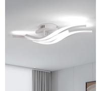 Comely Lámpara Plafón LED 24 W (≈2.700 lm) - Diseño Onda Moderna en Aluminio 52 cm, Luz Fría 6500 K para Salón, Cocina, Pasillo y Dormitorio