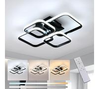 Comely Lampara Techo, 48W 5400LM Plafon LED Techo Regulable con Mando Negro