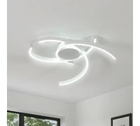 Comely Lampara Techo LED Moderna 45W 4450LM, Creativo Plafon LED Techo Curvado en Hierro Blanco de 6500K, Lámpara Techo para Sala de estar Dormitorio y Cocina