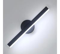 Comely Lámparas de Pared Led Interior, 12 W Apliques de Pared Interior Negro Giratorio 360°, Moderna Luz de Pared para Salón Dormitorio Sala Pasillo Escalera, 6500 K Blanco Frío