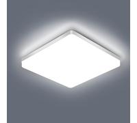Comely Lamparas de Techo 48W 5000LM, Cuadrada Plafón LED Blanco Frío 6500K, Protección Contra Insectos y Polvo Luz LED Moderna para Dormitorio Infantil Baño Cocina Sala de Estar, Blanca Fría, 30CM