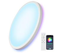 Comely led lámpara de techo 28cm redonda 24W Dimmbar con control remoto RGB iluminación de fondo IP44 Baño lámpara de techo para cocina pasillo salón dormitorio