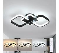 Comely LED Lámpara de Techo Regulable Cuadrado Moderna, Negro 40W 4500LM Plafón de Techo LED con Mando a Distancia 3000K-6500K, Luz de Techo para Dormitorio Sala de Estar Pasillo Cocina
