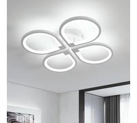 Comely Luz de techo led cuatro pétalos, lámpara de techo 40W 3800LM, luz de techo moderna creativa para sala de estar cocina baño dormitorio pasillo, blanco frío 6500K, diámetro 57cm, blanco