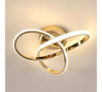 Comely Moderna Lámpara de Techo LED, 30W Plafón LED Techo Dorada Moderno, Diseño Forma de Flor Luz de Techo para Dormitorio Cocina Sala de Estar Pasillo Comedor Balcón, Blanco Natural 4500K