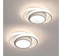 Comely Pack de 2 Plafones LED 32 W - 2350 lm c/u - Luz Natural 4500 K - Blanco Redondo Moderno Ø 27 cm - Ideal para Salón, Cocina, Pasillo y Baño