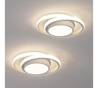 Comely Pack de 2 Plafones LED 32 W - 2350 lm c/u - Luz Natural 4500 K - Blanco Redondo Moderno Ø 28 cm - Ideal para Salón, Cocina, Pasillo y Baño